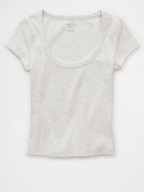 American Eagle Light Heather Gray Scoop Neck Tank